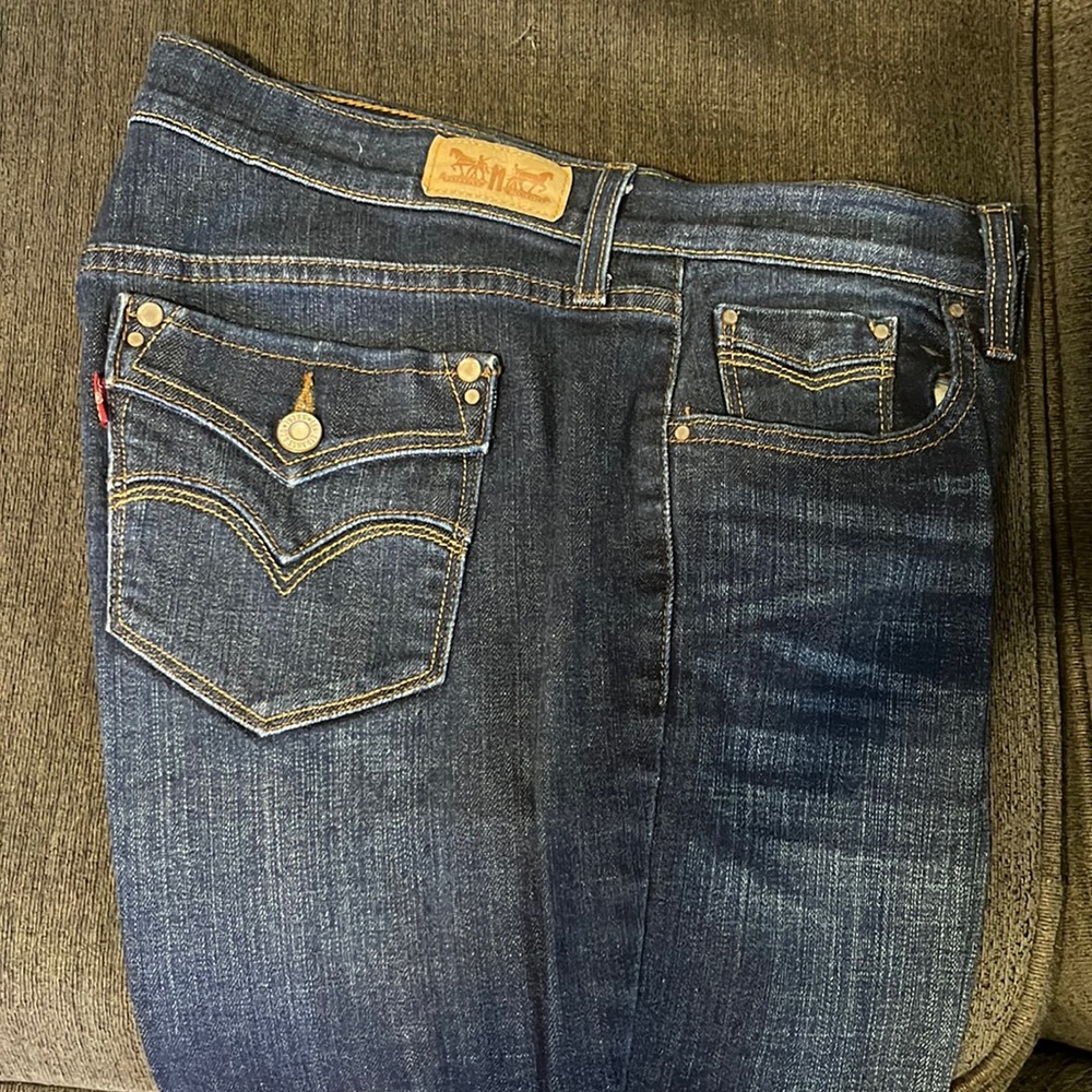 Levis 505 Straight Leg Dark Jeans.